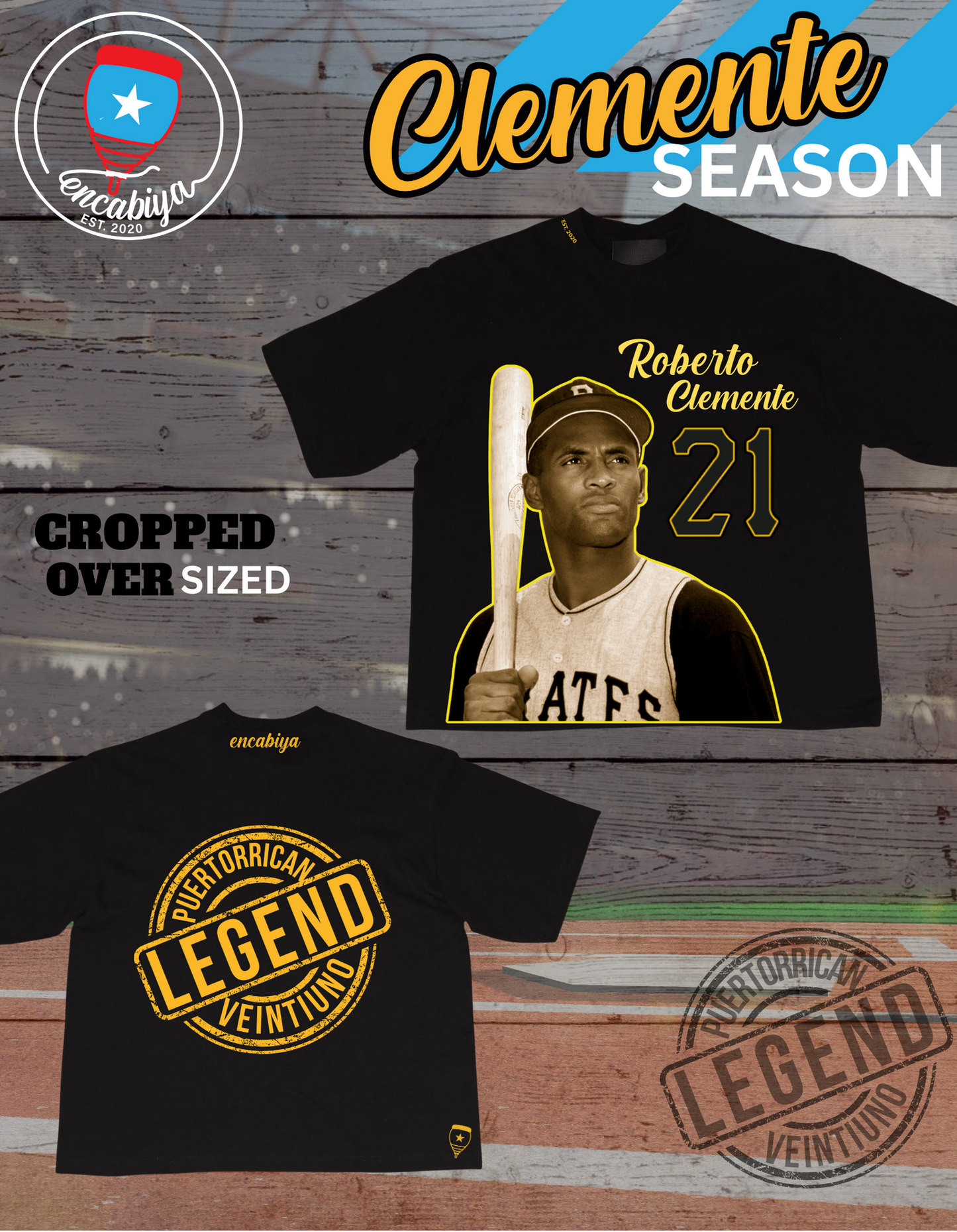 Clemente Season Oversized Cropped Tee- RC 21