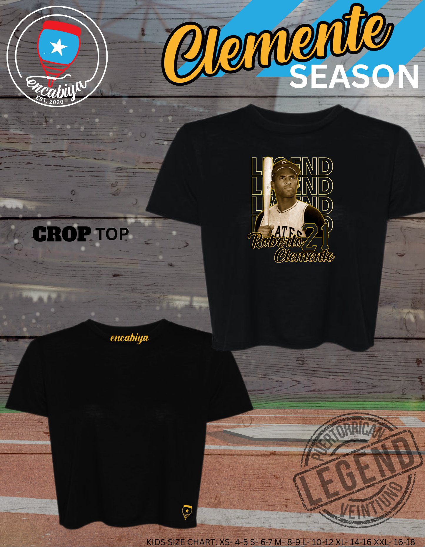 Ladies Clemente Season Cropped top