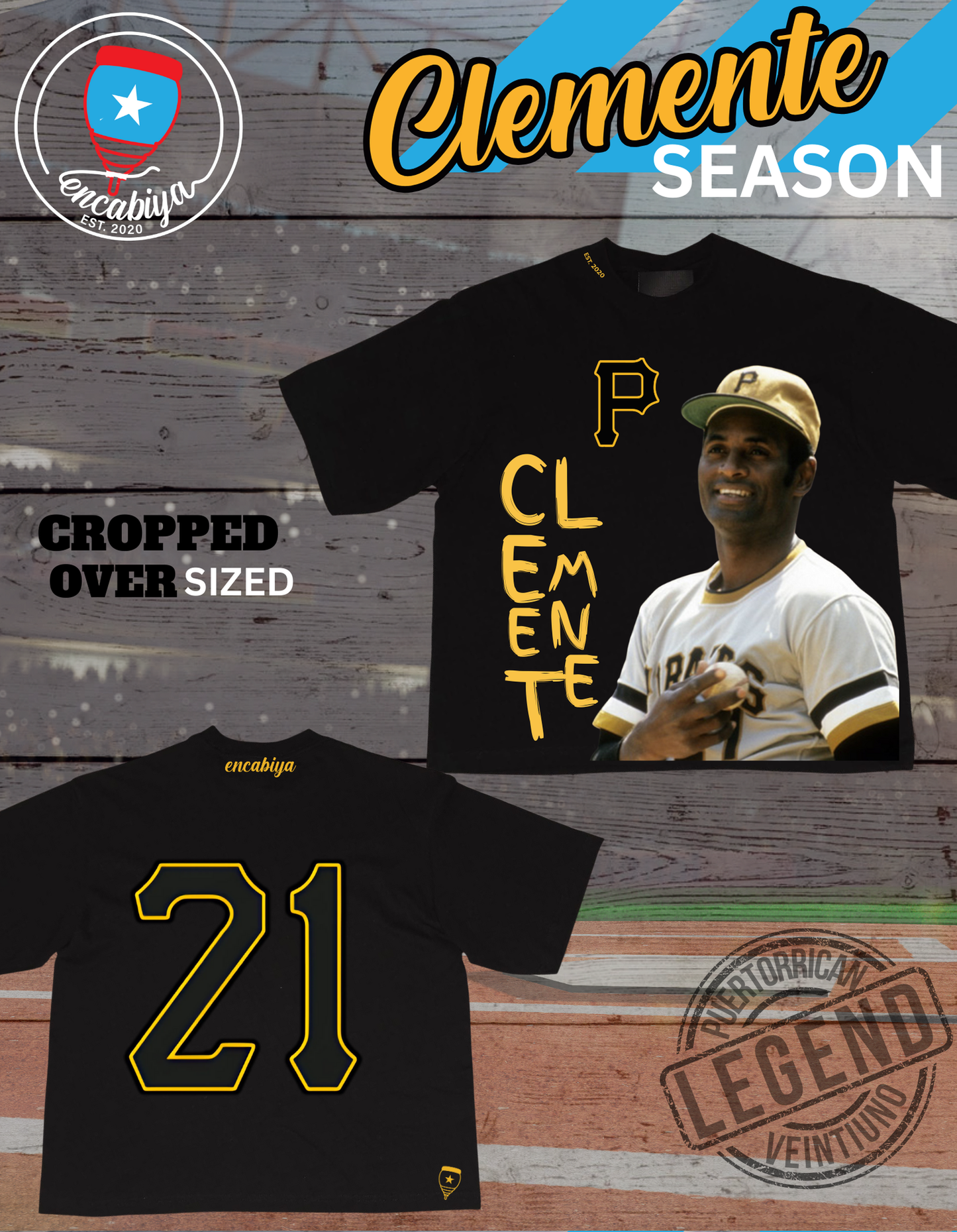 Clemente Season Oversized Cropped Tee- Clemente