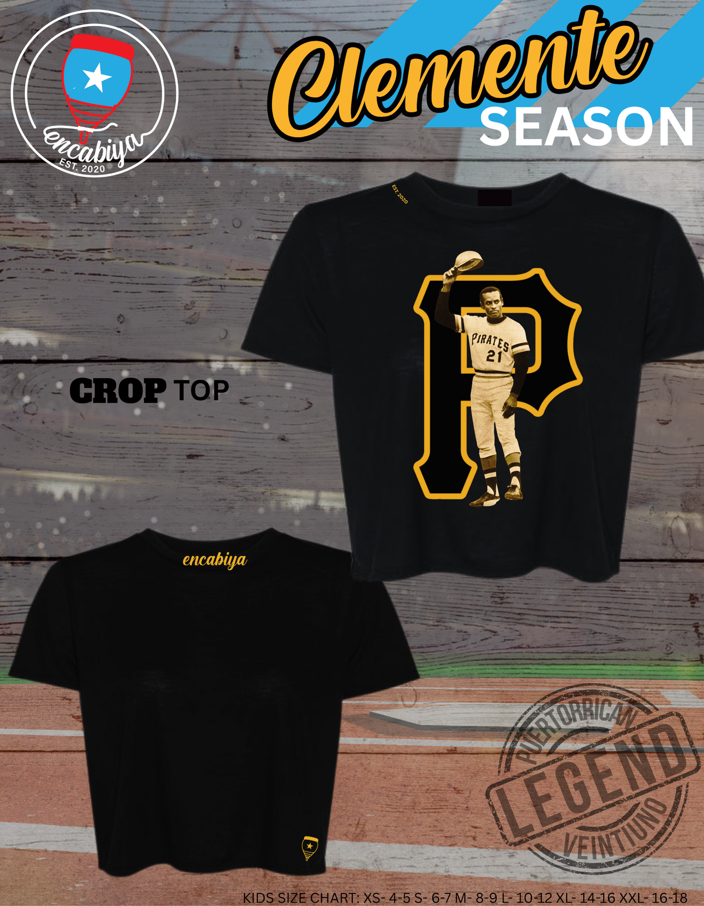Ladies Clemente Season Cropped top