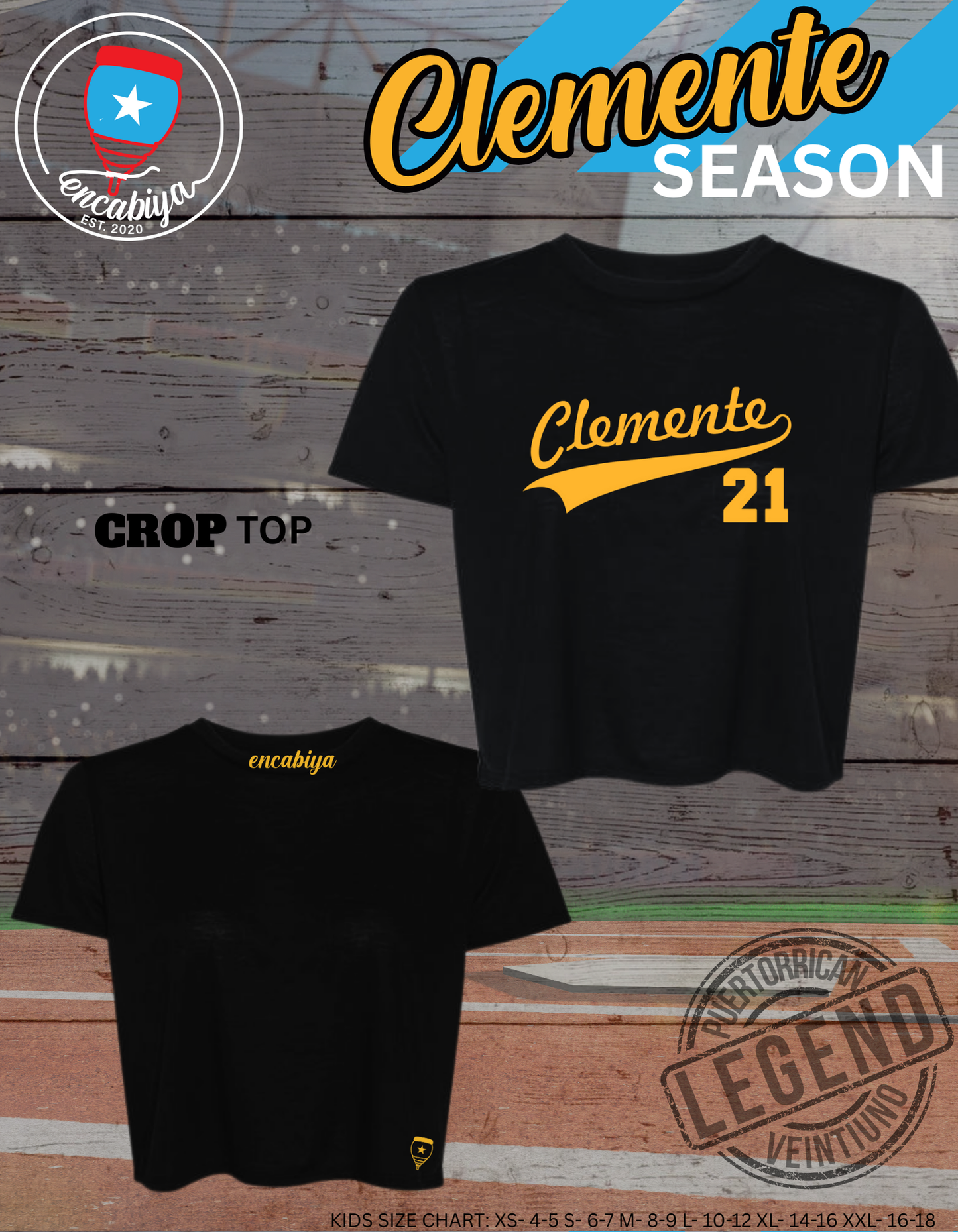 Ladies Clemente Season Cropped top